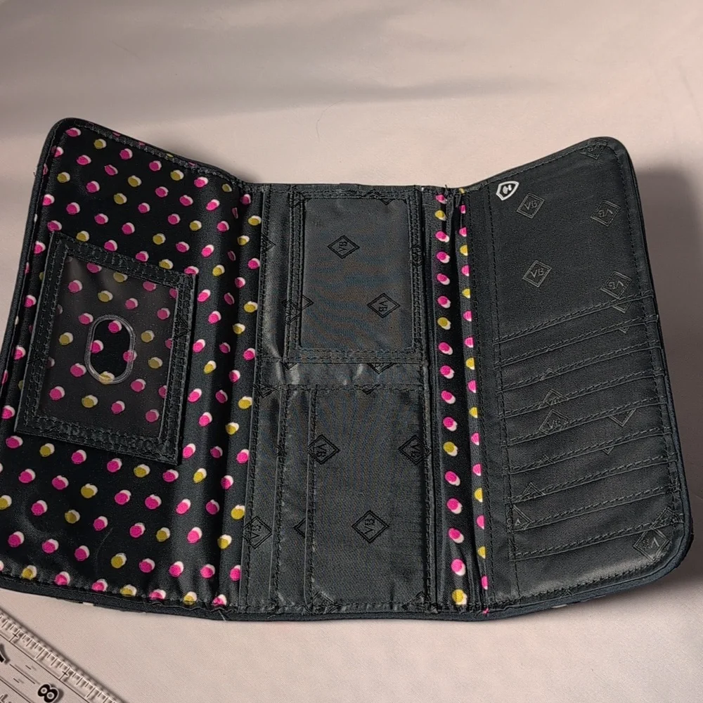 Vera Bradley Tri-Fold Clutch Wallet in Falling Flowers RFID